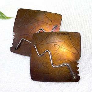 🌵 Unique Designer Mixed Metal Pierced Earrings 🌵